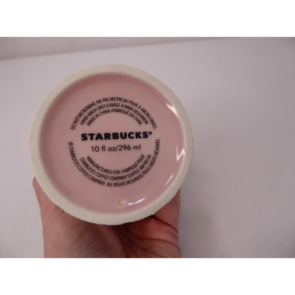 STARBUCKS Limited Edition Pink Sakura Cherry Blossom Embossed Ceramic Tumbler